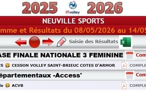 programme des matchs de volley-ball du 4 au 11 mai 2026