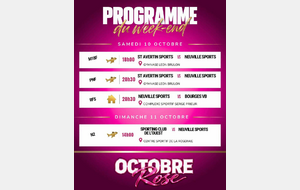 programme volley du we 10 et 11 octobre