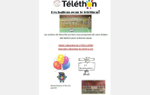Tir à l'arc - Téléthon ouvert à tous durant les entrainements