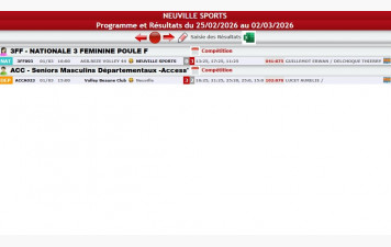 Résultats des matchs de volley du 1er mars