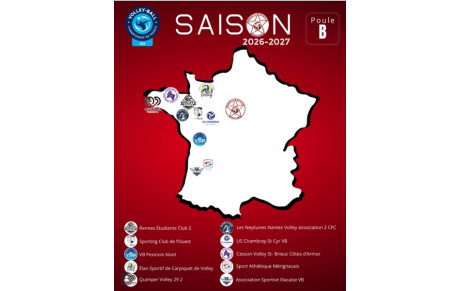 La poule de N2 Volley féminines 2026 2027